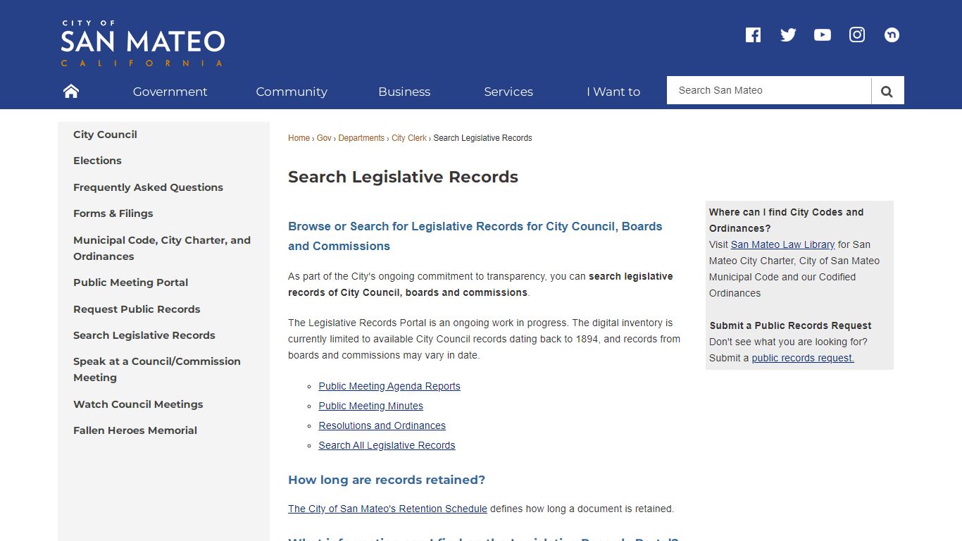 Search Public Records | San Mateo, CA - Official Website