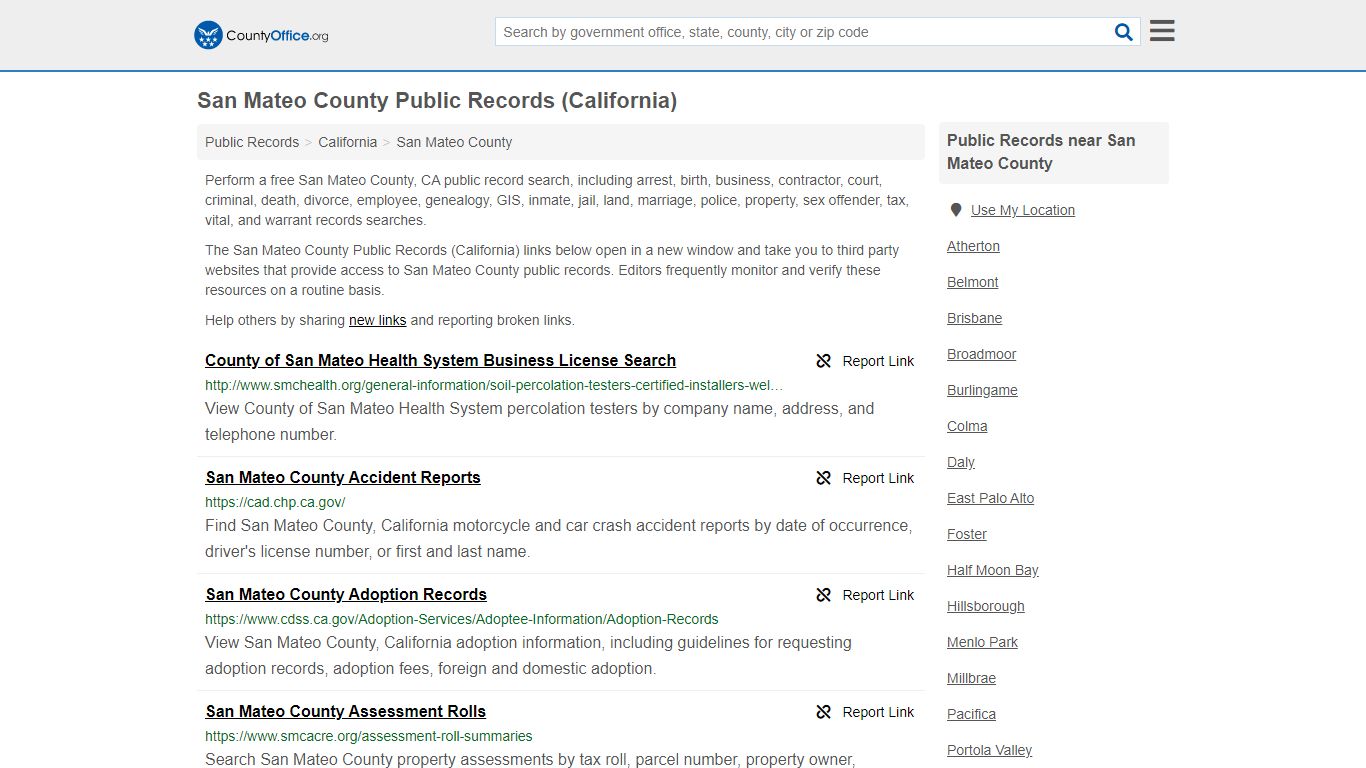Public Records - San Mateo County, CA (Business, Criminal ...